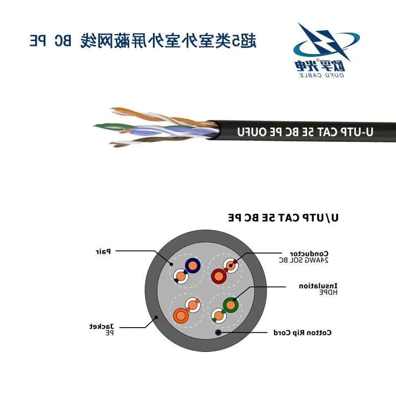 大庆市U/UTP超5类4对非屏蔽室外电缆(23AWG)