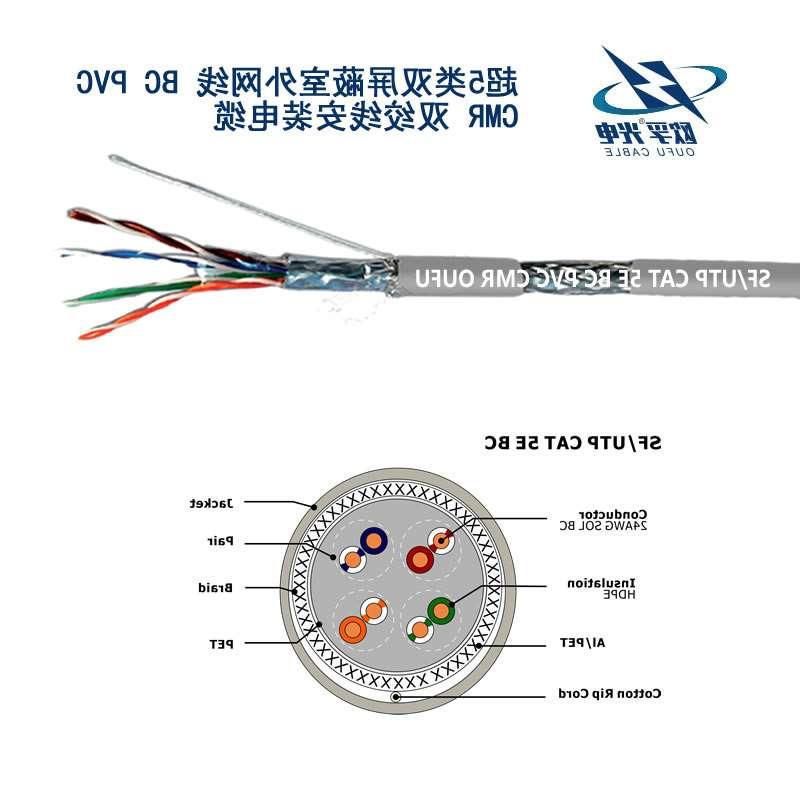 枣庄市SF / UTP CAT 5E BC PVC CMR双绞线安装电缆
